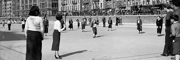 Girls' softball team in Sara D. Roosevelt Playground, 1935