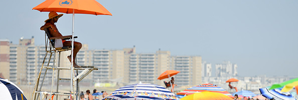 Lifeguards on duty at Rockaway Beach