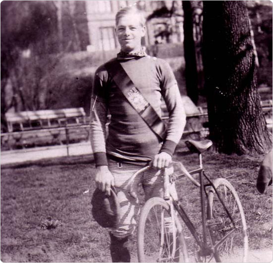 A cyclist in Central, Riverside Parks, circa 1920?