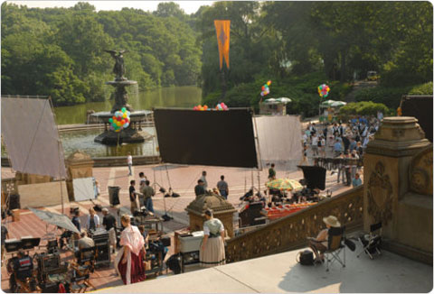 The set of Enchanted (2007) at Central Park's Bethesda Terrace. Credit: Sara Cedar Miller/Central Park Conservancy