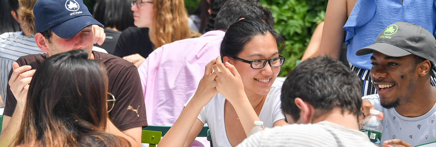 Interns at orientation on Arsenal rooftop