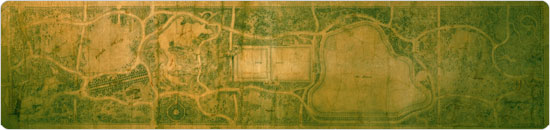 Olmsted & Vaux's original Greensward Plan from 1858. The plan resides in the Central Park Arsenal. Image of Olmsted & Vaux's original Greensward Plan from 1858. The plan resides in the Central Park Arsenal.