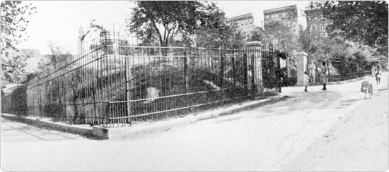 Northwest entrance to Morningside Park, circa 1915, shortly after restorations. Neg. AR845 Image of Northwest entrance to Morningside Park, circa 1915, shortly after restorations. Neg. AR845