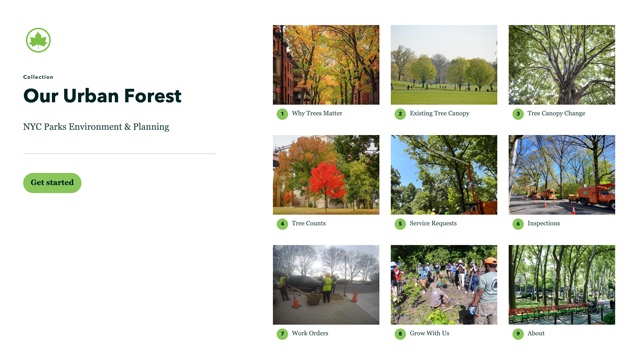 screenshot of StoryMap landing page with gallery
