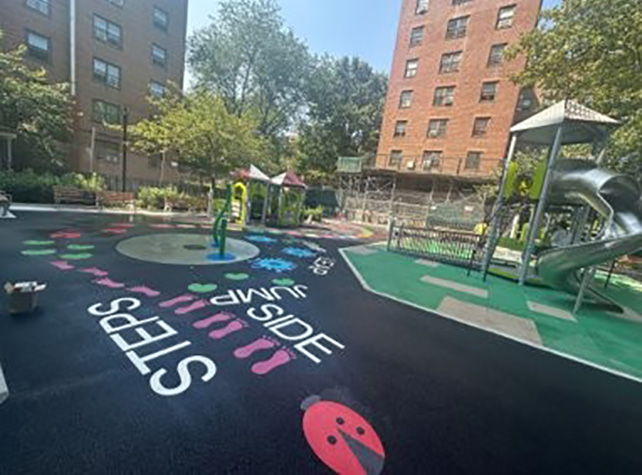 Children's play equipment in a playground
