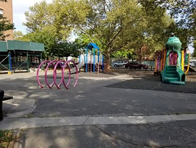 Children's play equipment in a playground