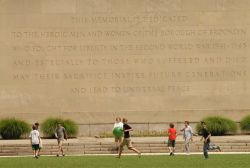 Frisbee in Front of the Memorial