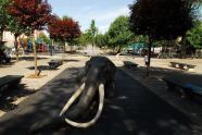 Mastodon Sculpture in Sutphin Playground 
