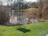 Thin Ice sign - Silver Lake golf course 