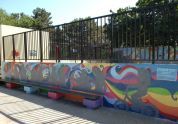 Mural on sides of Claremont Park pool 