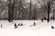 Sledding in Juniper Valley Park 