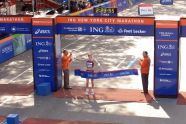 Paula Radcliffe at the finish line 