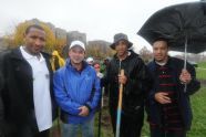 MillionTreesNYC planting with New York Knicks players at Pelham Parkway 