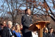 New York Governor David Paterson speaks at the Robert F. Kennedy Bridge dedication 