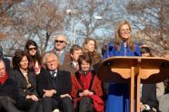 Kerry Kennedy, daughter of Robert F. Kennedy, at the podium 