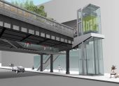 Stairs and elevators to the High Line 