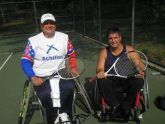 Ricardo Corral and Luis Lafuente enjoy playing wheelchair tennis at Central Park's tennis courts 