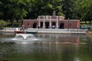 Fountain, canoes, and nature center 