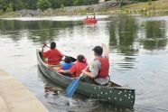 Canoes on the restored lake 