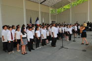 The P.S. 166 / Richard Rodgers School Fifth Grade Honors Choir performs at The Richard Rodgers Amphitheater 