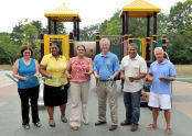 Cutting the Ribbon at the Silver Lake Tot Lot 