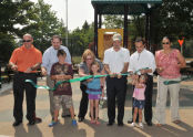 Cutting the Ribbon at the Drumgoole Tot Lot 