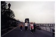River Walk Fitness class walking north from Riverside South 