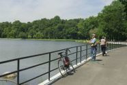 A Man Fishes at Kissena Lake 