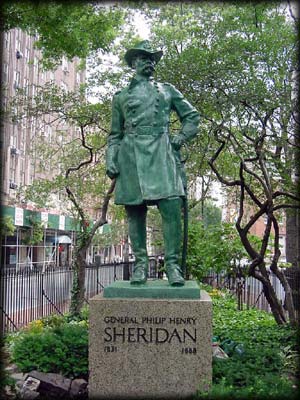 Photo of statue of General Philip Henry Sheridan in Christopher Park, Manhattan